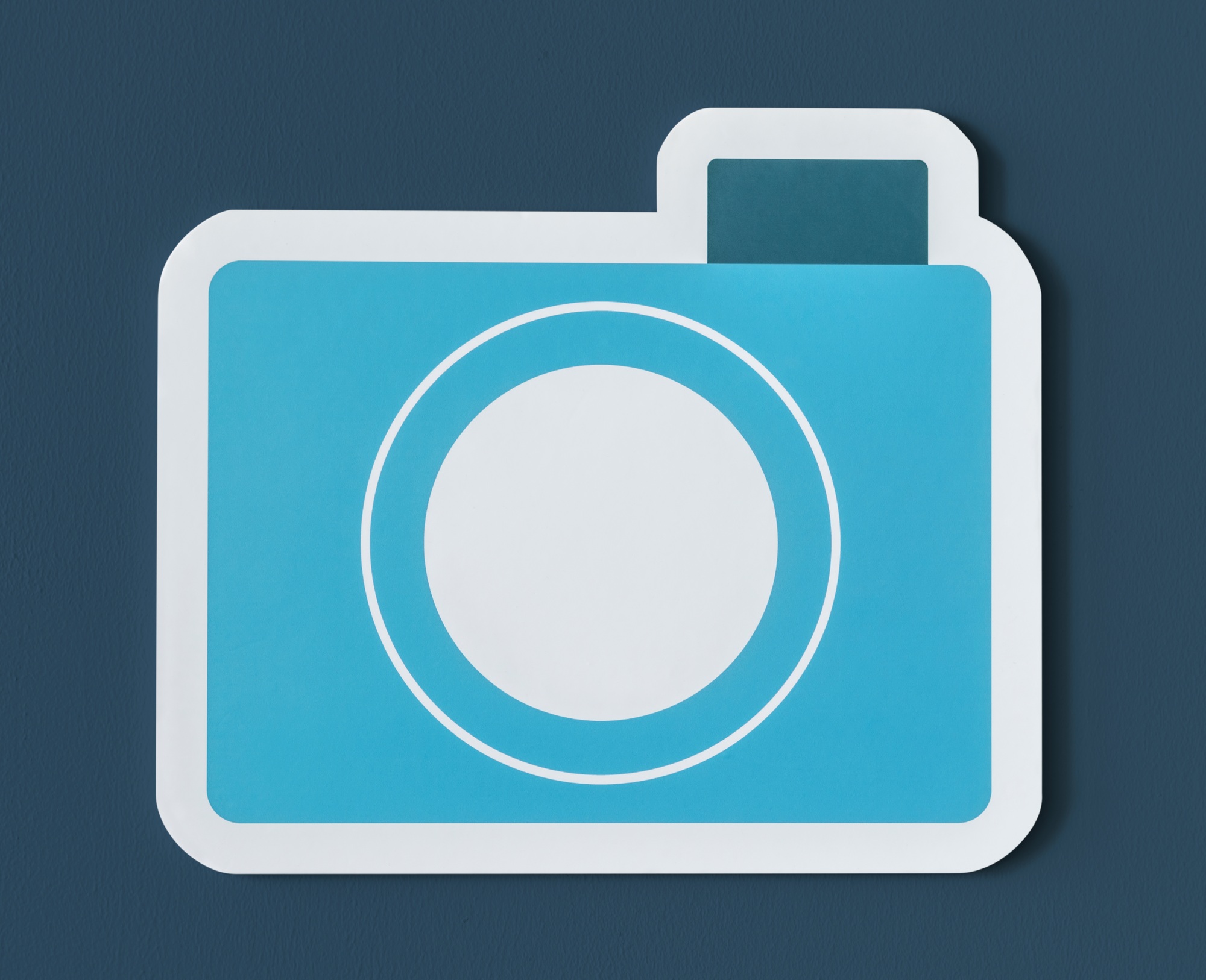 Icon of blue paper camera