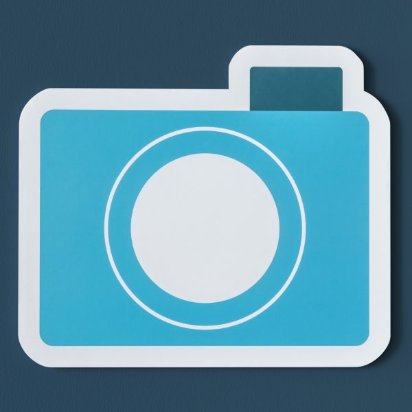 Icon of blue paper camera